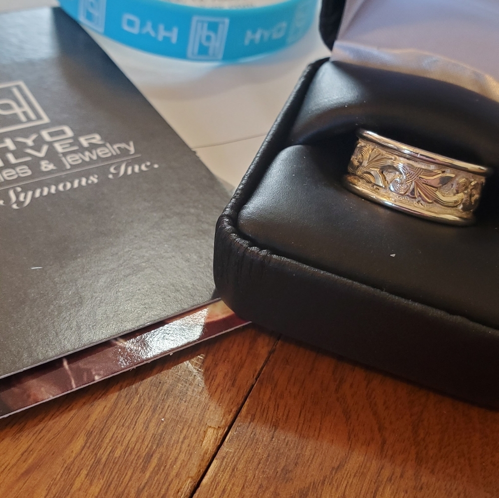 HYO Silversmith Bright Scroll Silver Ring